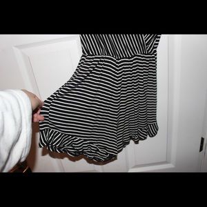Black and white striped romper